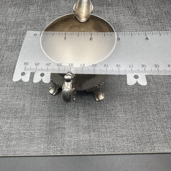 Vtg Creamer Silver-Plated Footed Hong Kong 2.9" Rococo Floral Feet Scroll Handle - Picture 8 of 9